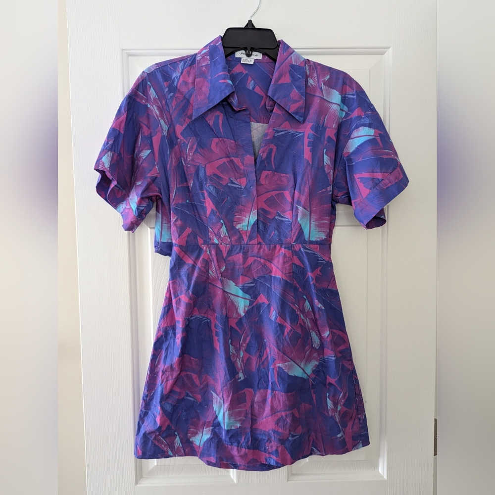 NWT ASOS Urban Revivo Abstract Print Drop Shoulder Sleeve Mini Shirt Dress